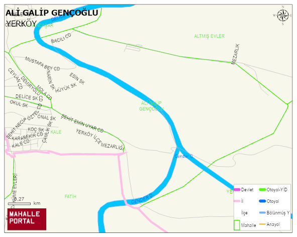 ALİ GALİP GENÇOĞLU Mahallesi Haritası | Sayısal Bölge Görünümü
