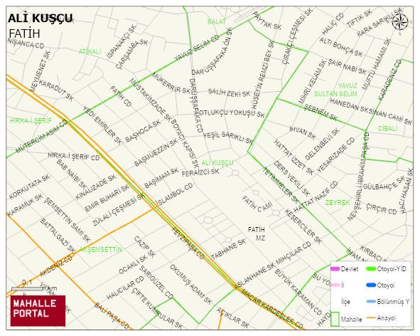 ALİ KUŞÇU Mahallesi Haritası | Coğrafi Yapı ve Detaylı Haritası