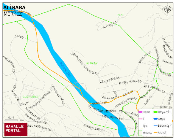 ALİBABA Mahallesi Haritası | Sayısal Bölge Görünümü