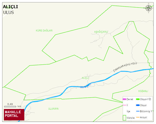 ALIÇLI Köyü Haritası | Mahalle ve Köy Sınırı
