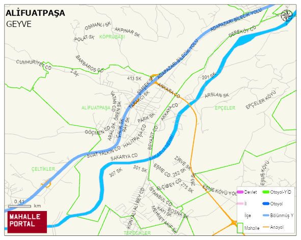 ALİFUATPAŞA Mahallesi Haritası | Güncel Mahalle ve Köy Haritası