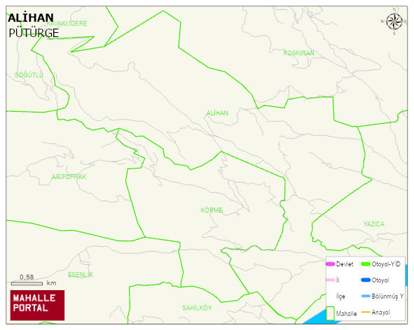 ALİHAN Mahallesi Haritası | Coğrafi Yapı ve Detaylı Haritası