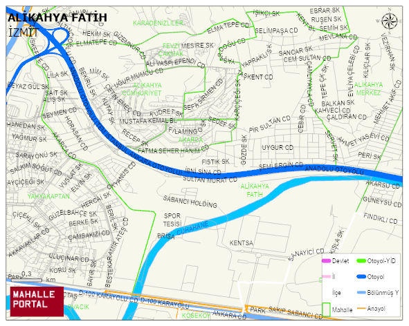 ALİKAHYA FATİH Mahallesi Haritası | Coğrafi Yapı ve Detaylı Haritası