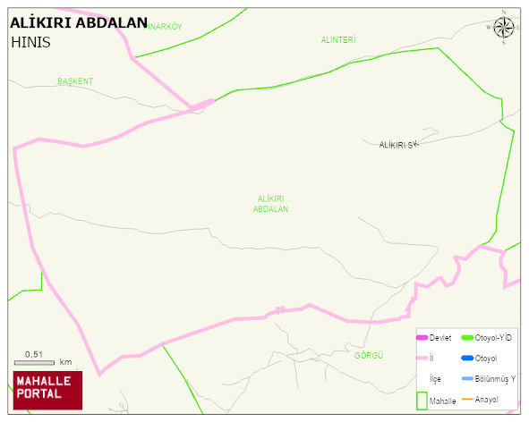 ALİKIRI Mahallesi Haritası | Mahalle ve Köy Sınırı