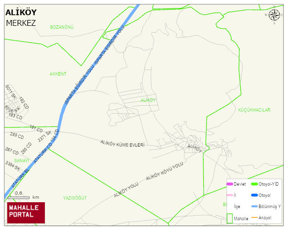ALİKÖY Köyü Haritası | Yükselti ve Doğa Özellikleri