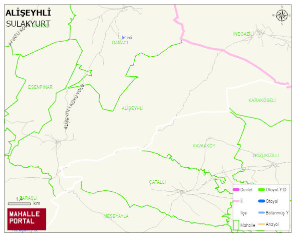 ALİŞEYHLİ Köyü Haritası | Coğrafi Yapı ve Detaylı Haritası