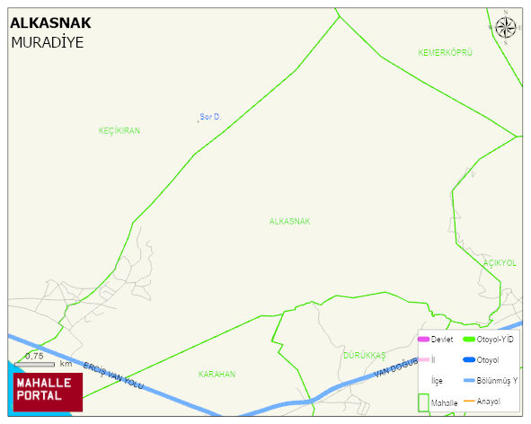 ALKASNAK Mahallesi Haritası | Yükselti ve Doğa Özellikleri
