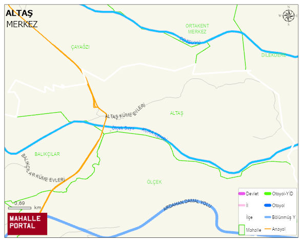 ALTAŞ Köyü Haritası | Sayısal Bölge Görünümü