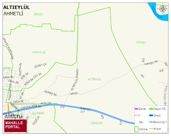 ALTIEYLÜL Mahallesi Haritası | Detaylı Köy ve Mahalle Görünümü
