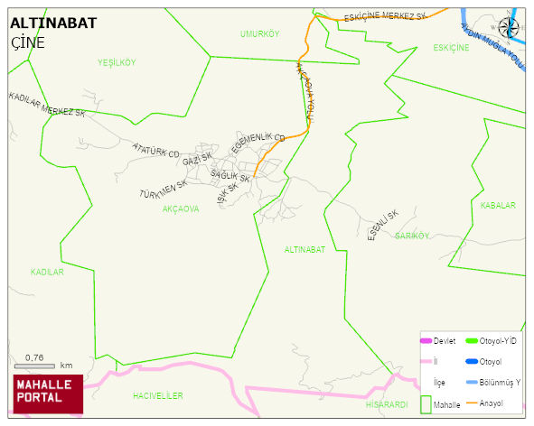 ALTINABAT Mahallesi Haritası | Coğrafi Yapı ve Detaylı Haritası