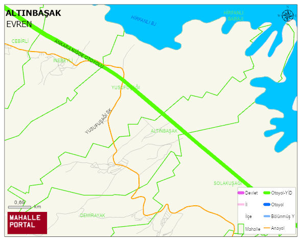 ALTINBAŞAK Mahallesi Haritası | Dağlar, Ovalar ve Akarsu Bilgileri