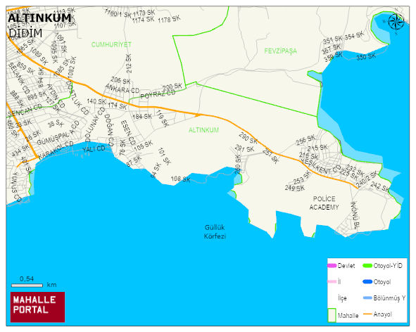 ALTINKUM Mahallesi Haritası | Detaylı Köy ve Mahalle Görünümü