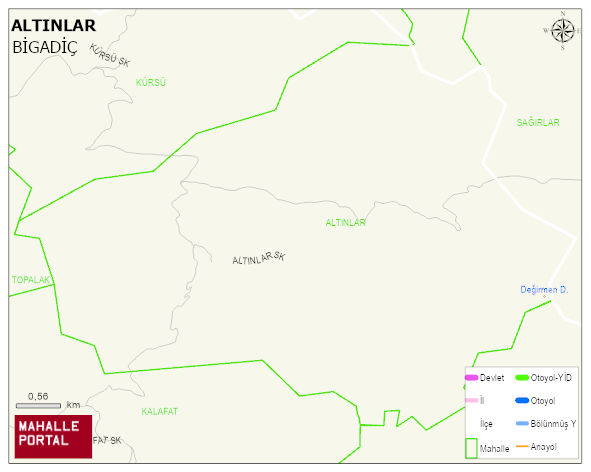 ALTINLAR Mahallesi Haritası | İnteraktif Köy ve Mahalle Sınırları