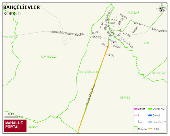 ALTINOVA BELDESİ BAHÇELİEVLER Mahallesi Haritası | Coğrafi Yapı ve Detaylı Haritası