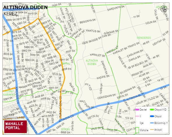 ALTINOVA DÜDEN Mahallesi Haritası | Güncel Mahalle ve Köy Haritası