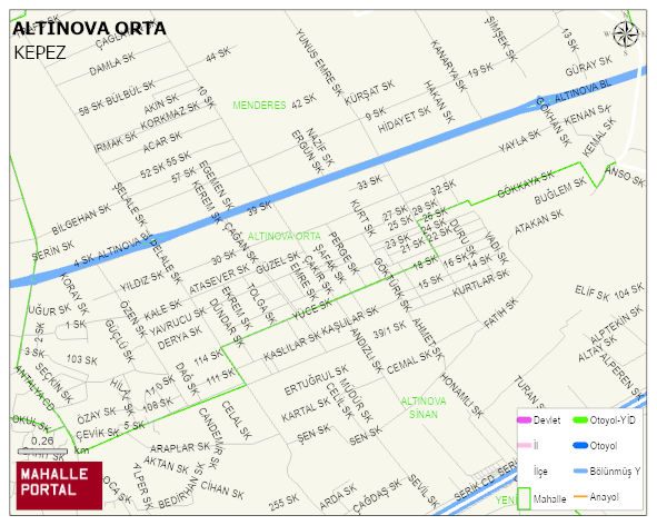 ALTINOVA ORTA Mahallesi Haritası | Detaylı Köy ve Mahalle Görünümü