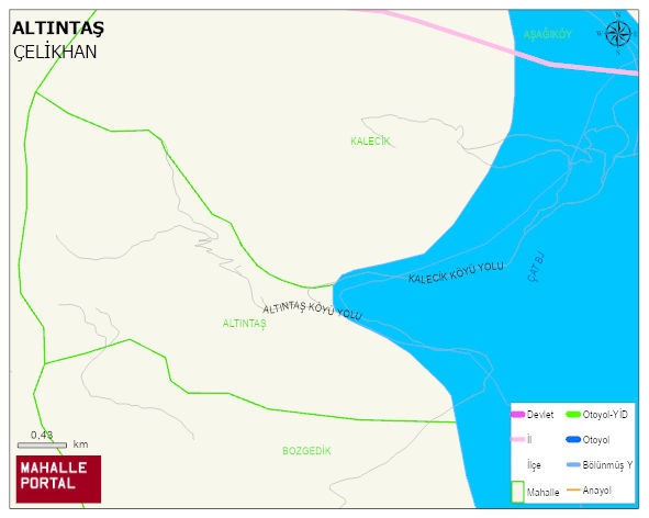 ALTINTAŞ Köyü Haritası | Sayısal Bölge Görünümü
