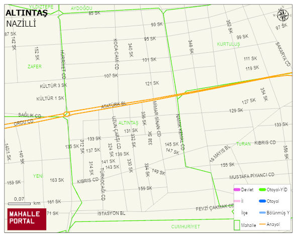 ALTINTAŞ Mahallesi Haritası | Sayısal Bölge Görünümü