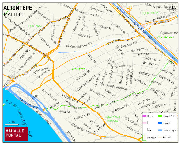 ALTINTEPE Mahallesi Haritası | Coğrafi Yapı ve Detaylı Haritası