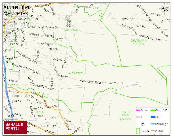 ALTINTEPE Mahallesi Haritası | Yükselti ve Doğa Özellikleri