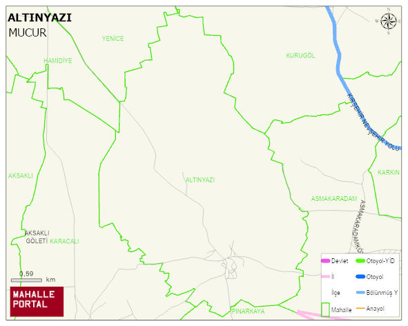 ALTINYAZI Köyü Haritası | Güncel Mahalle ve Köy Haritası