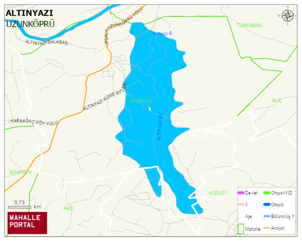 ALTINYAZI Köyü Haritası | Mahalle ve Köy Sınırı