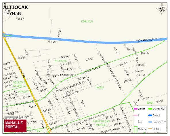 ALTIOCAK Mahallesi Haritası | Sayısal Bölge Görünümü