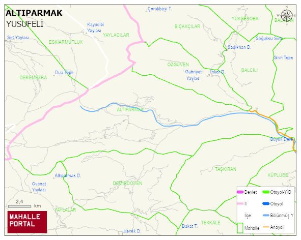 ALTIPARMAK Köyü Haritası | Mahalle ve Köy Sınırı