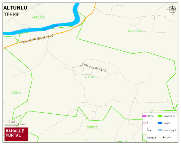 ALTUNLU Mahallesi Haritası | İnteraktif Köy ve Mahalle Sınırları