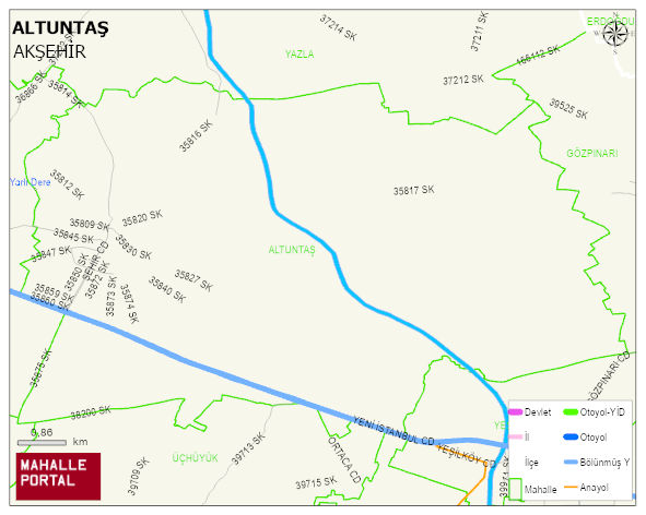 ALTUNTAŞ Mahallesi Haritası | Detaylı Köy ve Mahalle Görünümü