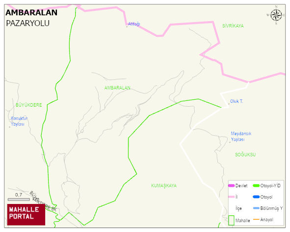 AMBARALAN Mahallesi Haritası | Yükselti ve Doğa Özellikleri