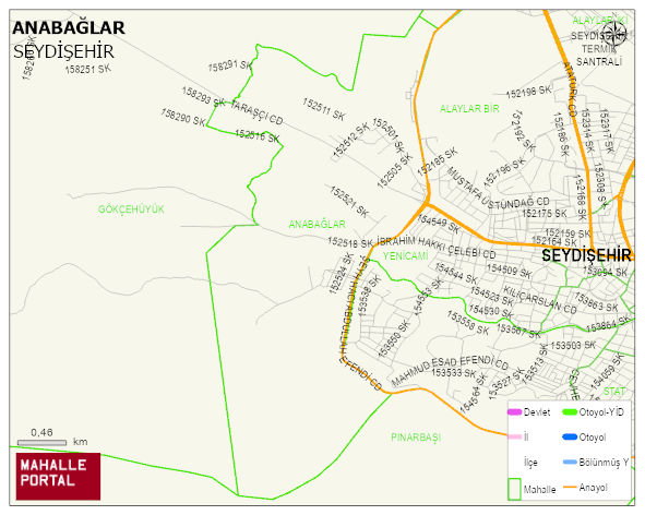 ANABAĞLAR Mahallesi Haritası | Sayısal Bölge Görünümü