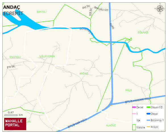 ANDAÇ Mahallesi Haritası | Uydu Görüntüsü ve Harita Detayları