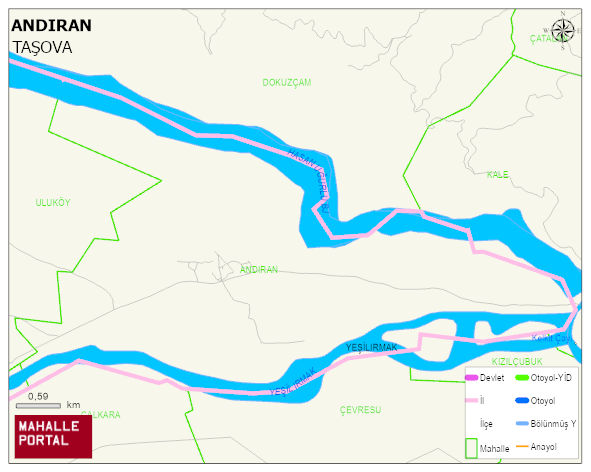 ANDIRAN Köyü Haritası | Detaylı Köy ve Mahalle Görünümü