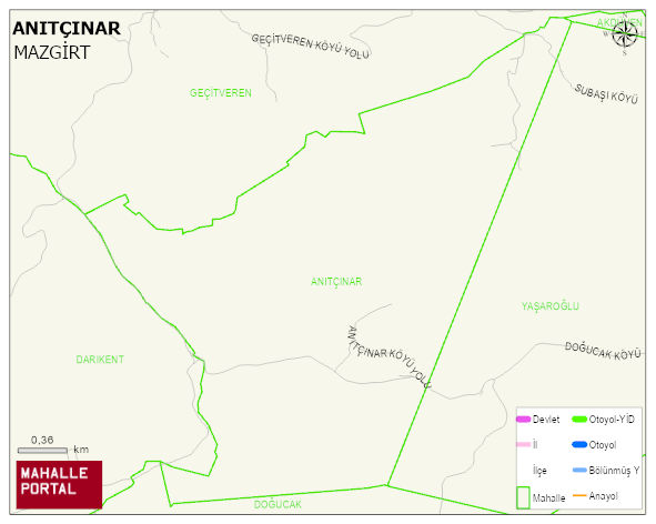 ANITÇINAR Köyü Haritası | Güncel Mahalle ve Köy Haritası