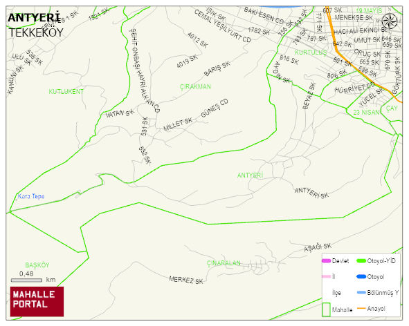 ANTYERİ Mahallesi Haritası | Sayısal Bölge Görünümü