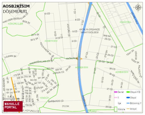 AOSB2KISIM Mahallesi Haritası | Mahalle ve Köy Sınırı