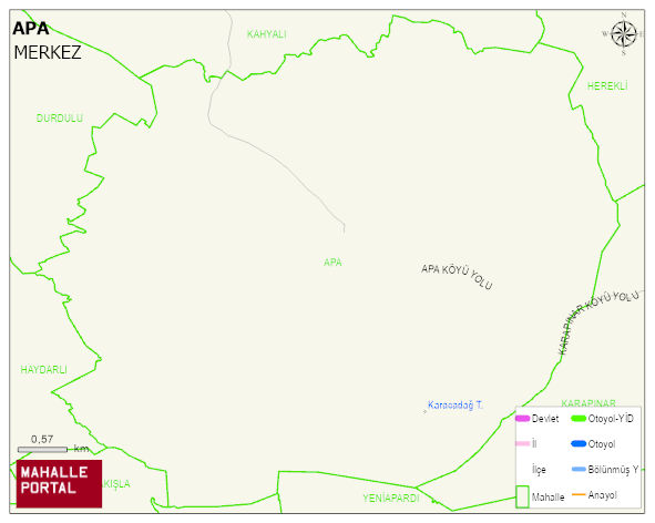 APA Köyü Haritası | Detaylı Köy ve Mahalle Görünümü