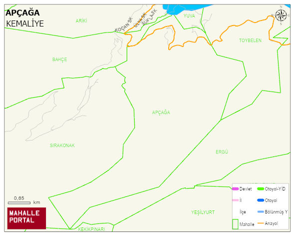 APÇAĞA Köyü Haritası | Detaylı Köy ve Mahalle Görünümü