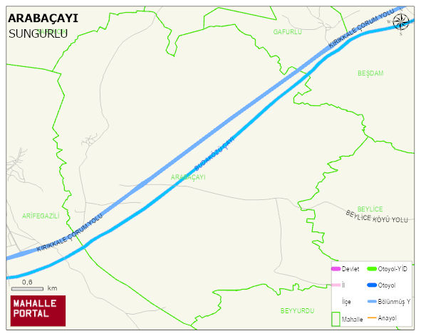 ARABAÇAYI Köyü Haritası | Mahalle ve Köy Sınırı