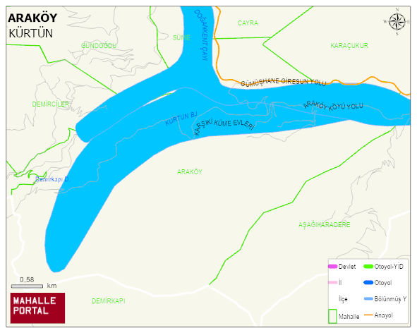 ARAKÖY Köyü Haritası | Uydu Görüntüsü ve Harita Detayları