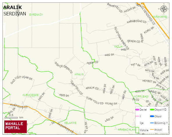 ARALIK Mahallesi Haritası | Detaylı Köy ve Mahalle Görünümü
