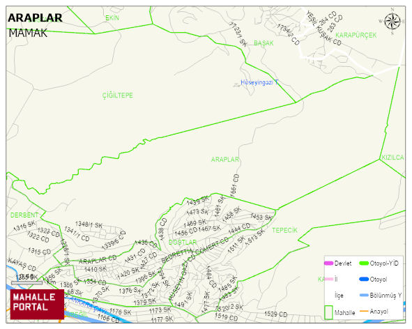 ARAPLAR Mahallesi Haritası | Güncel Mahalle ve Köy Haritası