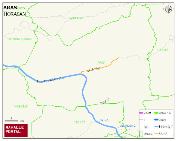 ARAS Mahallesi Haritası | Mahalle ve Köy Sınırı