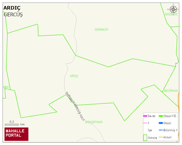 ARDIÇ Köyü Haritası | Sayısal Bölge Görünümü