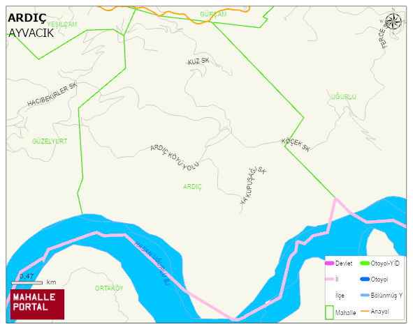 ARDIÇ Mahallesi Haritası | İnteraktif Köy ve Mahalle Sınırları