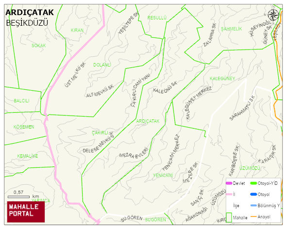 ARDIÇATAK Mahallesi Haritası | Coğrafi Yapı ve Detaylı Haritası