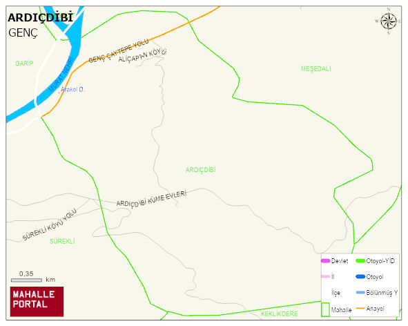 ARDIÇDİBİ Köyü Haritası | İnteraktif Köy ve Mahalle Sınırları