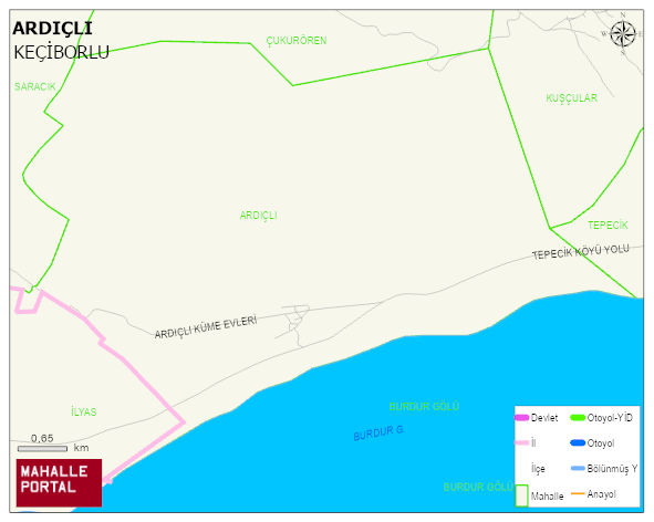 ARDIÇLI Köyü Haritası | Mahalle ve Köy Sınırı