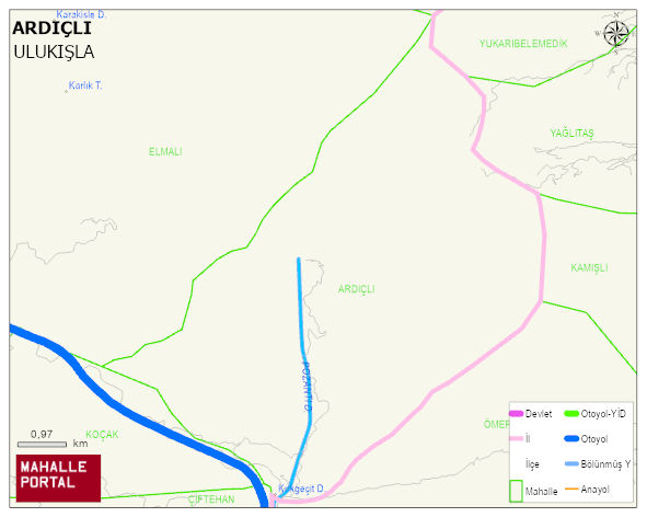 ARDIÇLI Köyü Haritası | Detaylı Köy ve Mahalle Görünümü